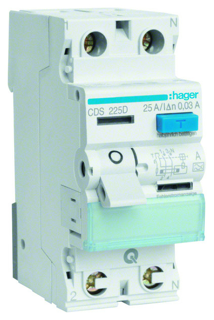 Hager CDS225D FI-Schutzschalter 2P 25A 30mA SK Hager CDS225D FI-Schutzschalter 2P 25A 30mA SK von Hager