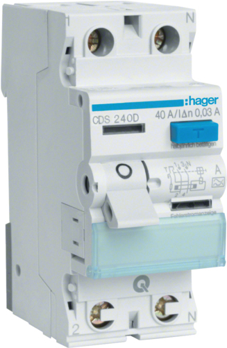 Hager CDS240D. Eingangsstrom: 40 A, Eingangsspannung: 230 V. Produktfarbe: Grau, Weiß (CDS240D) von Hager