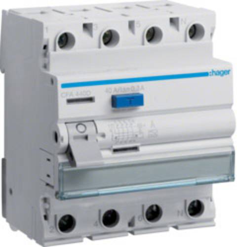 Hager CFA440D CFA440D Fehlerstrom-Schutzschalter 4polig 40A 0.3A Hager CFA440D CFA440D Fehlerstrom-Schutzschalter 4polig 40A 0.3A von Hager