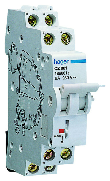 Hager CZ001 Hilfsschalter 1s+1ö, 6A, 240V von Hager