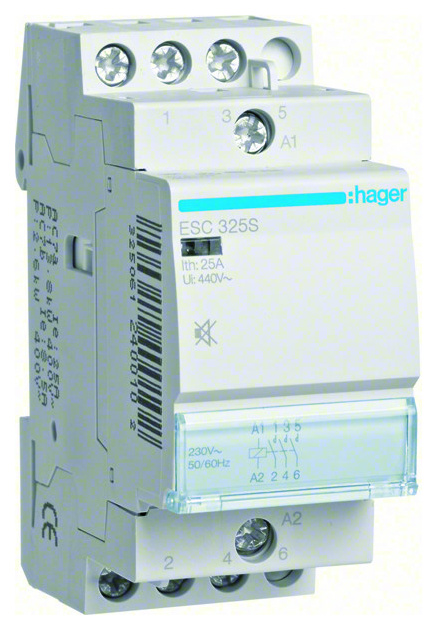 Hager ESC325S Schütze -brummfrei 25A, 3S, 230V Hager ESC325S Schütze -brummfrei 25A, 3S, 230V von Hager