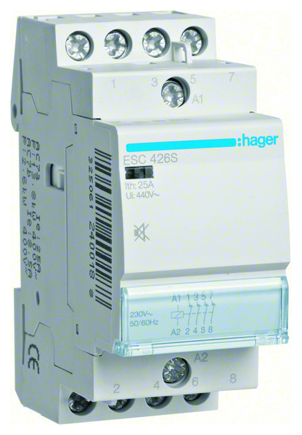 Hager ESC426S Schütz brummfrei 25A, 4Ö, 230V Hager ESC426S Schütz brummfrei 25A, 4Ö, 230V von Hager