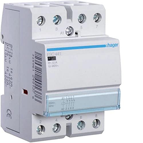 Hager ESC441 Installationsschütz 40A 400V/UC 4Ö (B x H x T) 54 x 85 x 60 mm von Hager