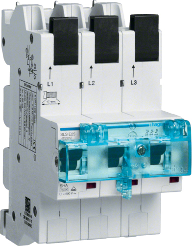 Hager HTS325E. Anzahl der Pole: 3P. AC Eingangsspannung: 230-400 V, Nominale Stromabgabe: 25 A (HTS325E) von Hager