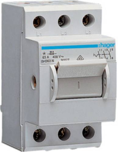 Hager Hauptschalter Grau 3polig 63A 230 V/AC, 400 V/AC SH363N Hager Hauptschalter Grau 3polig 63A 230 V/AC, 400 V/AC SH363N von Hager