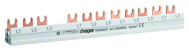 Hager KDN363F Phasenschiene 3P+N Gabel 10q.12M von Hager