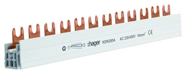 Hager KDN380A Phasenschiene 3P Gabel 16qmm 12M Hager KDN380A Phasenschiene 3P Gabel 16qmm 12M von Hager
