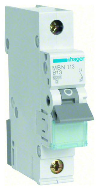 Hager MBN113 Sicherungsautomat 1P 6kA B13A 1M von Hager