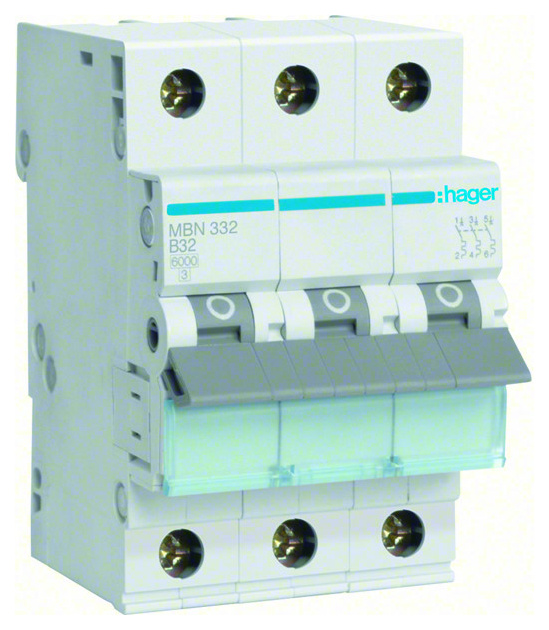 Hager MBN332 Sicherungsautomat 3P B 32A 6kA Hager MBN332 Sicherungsautomat 3P B 32A 6kA von Hager