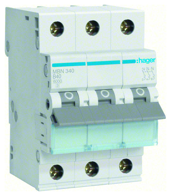 Hager MBN340 Sicherungsautomat 3P B 40A 6kA Hager MBN340 Sicherungsautomat 3P B 40A 6kA von Hager