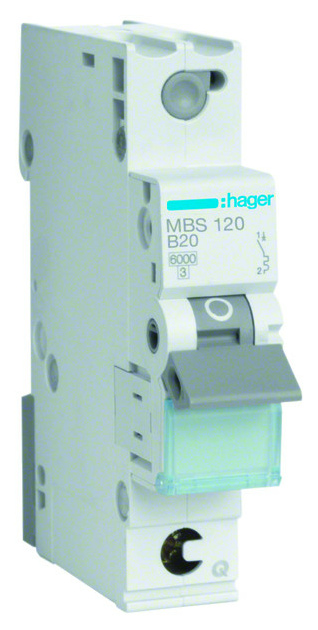Hager MBS120 Sicherungsautomat 1P B20A SSK von Hager