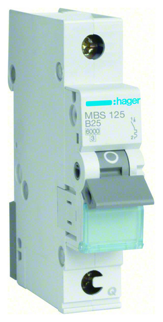 Hager MBS125 Sicherungsautomat 1P B25A SSK von Hager