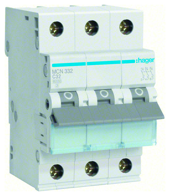Hager MCN332 Sicherungsautomat 3polig C-32A von Hager