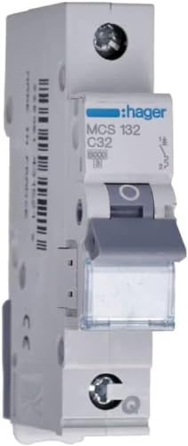 Hager Leitungsschutzschalter MCS132 1polig C32A 6kA QC 1M, 230 V, Multicolor von Hager