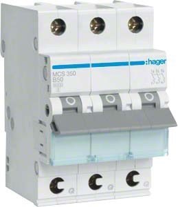 Hager MCS350 MCS350 Leitungsschutzschalter 3polig 50A 400V von Hager