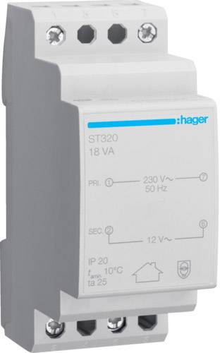 Hager ST320 Sicherheitstransformator 12V 1.5A Hager ST320 Sicherheitstransformator 12V 1.5A von Hager