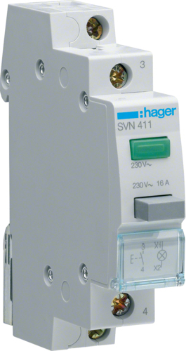 Hager SVN411. Internationale Schutzart (IP-Code): IP20. Breite: 17,5 mm, Höhe: 83 mm (SVN411) von Hager
