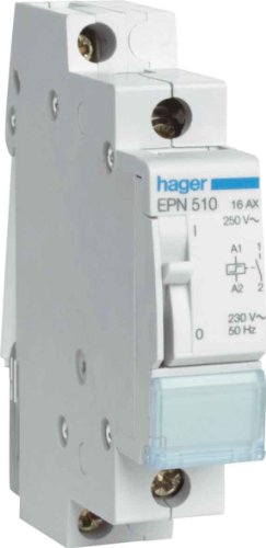 Hager Stromstoß-Schalter Hutschiene EPN512 1 Schließer 8 V/AC 16A 1St. Hager Stromstoß-Schalter Hutschiene EPN512 1 Schließer 8 V/AC 16A 1St. von Hager