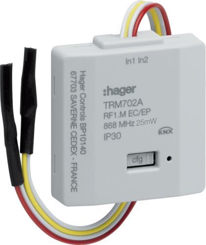 Hager TRM702A. Temperaturbereich in Betrieb: -10 - 50 °C. Internationale Schutzart (IP-Code): IP30. Anzahl enthaltener Produkte: 1 Stück(e) (TRM702A) von Hager