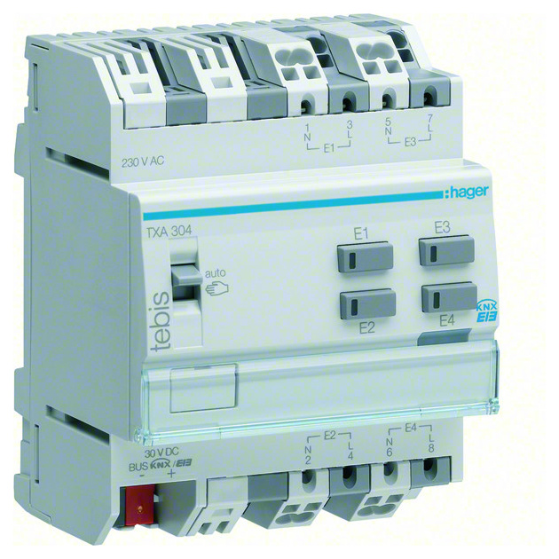 Hager TXA304 Binäreingang KNX  4fach  230V von Hager