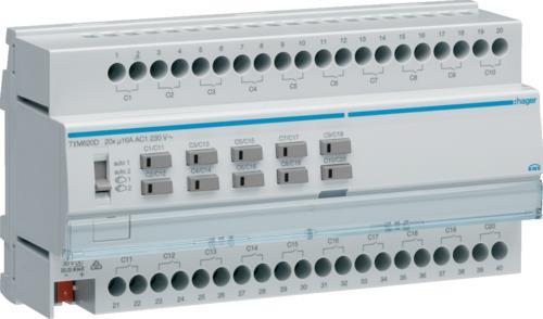 Hager TYM620D. Temperaturbereich in Betrieb: -5 - 45 °C. Produktfarbe: Grau, Internationale Schutzart (IP-Code): IP20. Tiefe: 65 mm, Höhe: 90 mm. Anzahl enthaltener Produkte: 1 Stück(e) (TYM620D) von Hager