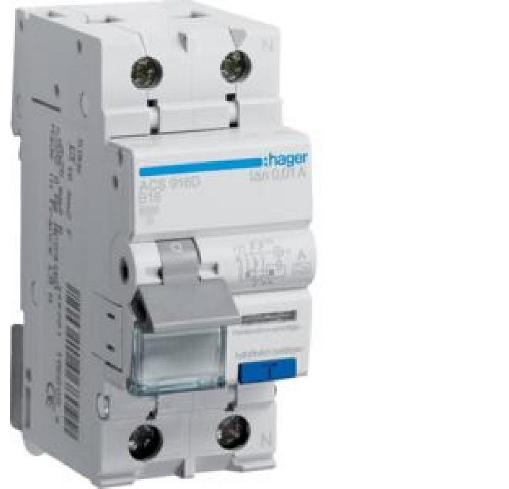 Hager Verteiler Hager FI-LS 1P+N 6kA B-16A 10mA Typ A QC ACS916D Hager Verteiler Hager FI-LS 1P+N 6kA B-16A 10mA Typ A QC ACS916D von Hager