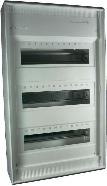 Hager Verteilerschrank Aufputz Anzahl Teilungen = 36 Anzahl Reihen = 3 VA36CN (VA36CN) von Hager
