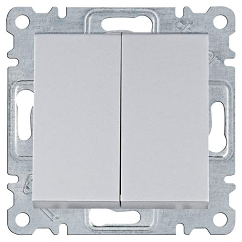 Lumina WL0042 Doppelschalter, silberfarben Lumina WL0042 Doppelschalter, silberfarben von Hager