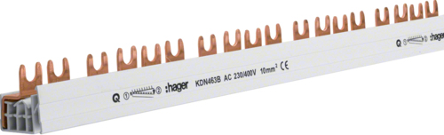 Phasenschiene 3P+N 10q 57mod Gabel KDN463B - Zubehör Stromversorgung (KDN463B) von Hager