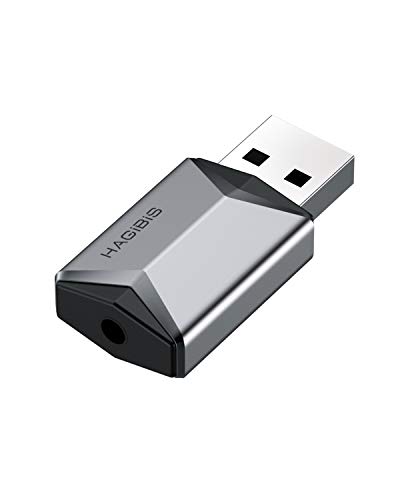 Hagibis Externe USB-Soundkarte, Adapter USB auf 3,5 mm Klinke, Adapter Klinke auf USB, Mikrofon und Audio-Adapter für Windows Mac, Laptop, PS4, gebrochener Port von Hagibis