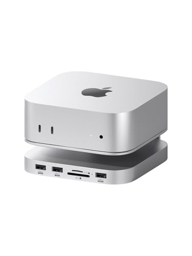 Hagibis Mac mini M4 Hub & Ständer mit SSD-Gehäuse, 3 in 1 USB Type-C Dockingstation mit M.2 NVMe SSD-Gehäuse, 10 Gbit/s USB 3.2 Gen2, SD4.0, TF4.0, 5V/2A Netzteil für M4 Pro (MC60) von Hagibis