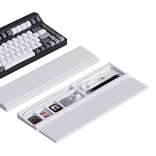 Hagibis Tastatur Handgelenkauflage Pad Unterstützung mit Desktop Partition Aufbewahrungskoffer, Ergonomisch Weicher Memory Foam,Anti-Rutsch Gummiboden für Computertastatur,Laptop,Büro,Zuhause (weiß) von Hagibis