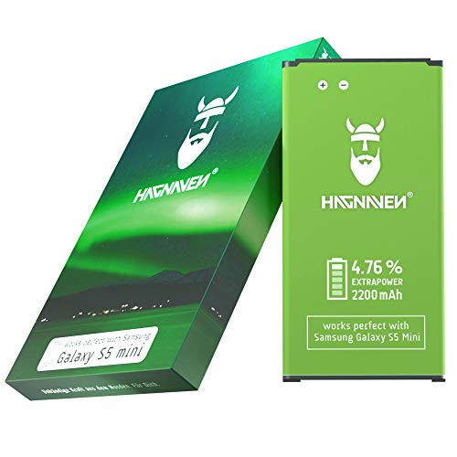 Hagnaven® Li-Ion Akku für Samsung Galaxy S5 Mini SM-G800F | HÖHERE KAPAZITÄT | LEISTUNGSSTARKER Ersatzakku | 2200 mAh Premiumakku | QUALITÄTSZELLEN & Beste AKKULAUFZEIT | Ersetzt EB-BG800BBE von Hagnaven