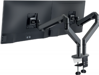 HAGOR HA - Befestigungskit - für 2 LCD-Displays (articulating dual arms) - Schwarz - Bildschirmgröße: 38-69 cm (15-27) - Tischmontage von Hagor
