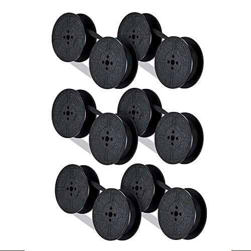 6Pack Schreibmaschine Farbe Band Twin Spool Schreibmaschine Farbband Doppel Spule Färben Pack Tinte Teil für die Meisten Schreibmaschinen (Schwarz) von Hagsnec