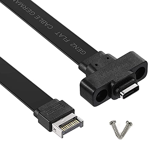 Hagsnec USB 3.1 Front Panel Typ E Typ C VerläNgerung Kabel, Gen 2 (10 Gbit/S) Internes Adapter Kabel, mit 2 Schrauben (50Cm) von Hagsnec