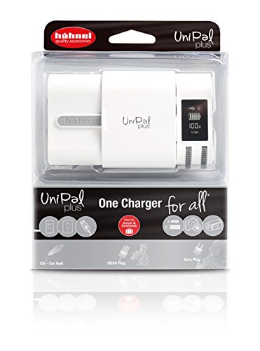 Hahnel UniPal Plus Universal-Ladegerät mit USB (5V, 1000mAh) für Li-Ionen und AA/AAA Akku 320325 Grau, Weiss, Grau, WeiÃŸ von Hähnel