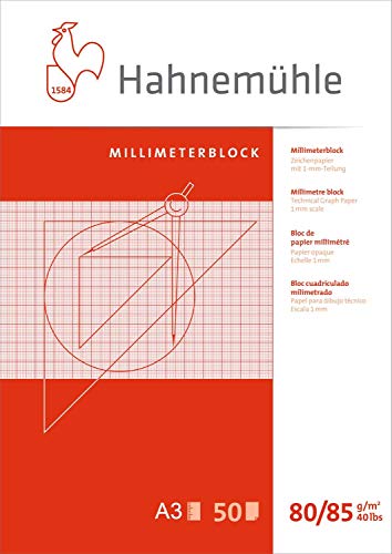 HAHNEMÜHLE 10662711 Millimeter - Block 50 Blatt, A3, 80 g/qm von Hahnemühle