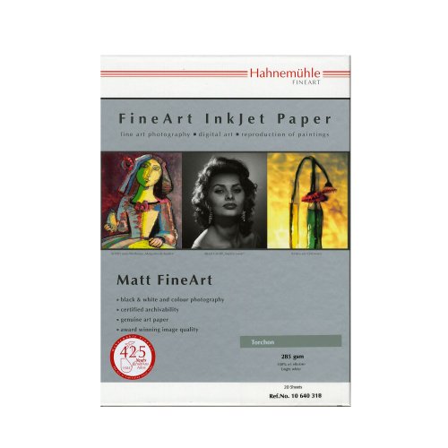 Hahnemühle 10641633 Digital FineArt Torchon Papier, 285 g/m², DIN A3+, 329 x 483 mm, hellweiß von Hahnemühle