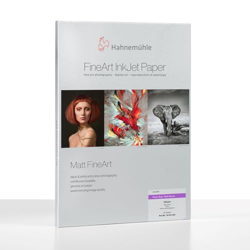 Hahnemühle Photo Rag® Matt Baryta, mattes Inkjet-Fotopapier, 100% Baumwolle, 308 g/m², weiß (420 x 594 mm) von Hahnemühle