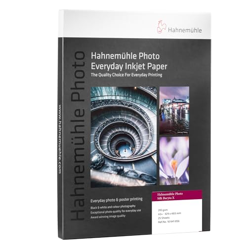 Hahnemühle Photo Silk Baryta X, zellulosebasiertes Inkjet-Papier mit 310 g/m², seidenmatt, weiß (329 x 483 mm) von Hahnemühle