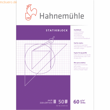 Hahnemühle Statikblock 10644122 A6 60g 50 Blatt weiß Hahnemühle Statikblock 10644122 A6 60g 50 Blatt weiß von Hahnemühle