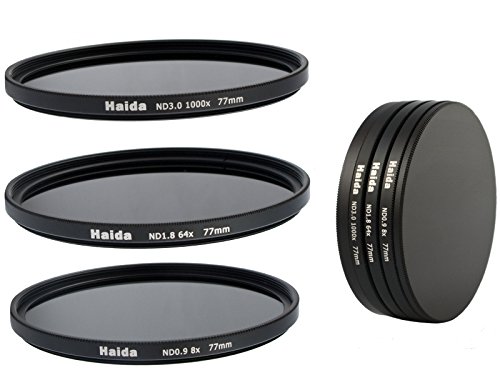 HAIDA Neutral Graufilter Set bestehend aus ND8, ND64, ND1000 Filtern 77mm inkl. Stack Cap Filtercontainer + Pro Lens Cap mit Innengriff HAIDA Neutral Graufilter Set bestehend aus ND8, ND64, ND1000 Filtern 77mm inkl. Stack Cap Filtercontainer + Pro Lens Cap mit Innengriff von Haida