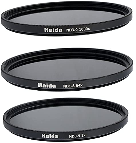 Haida ND 3er Graufilter Set 49 mm - Bestehend aus ND8x, ND64x, ND1000x von Haida