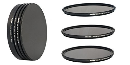 Haida Slim PRO II Digital MC Neutral Graufilter Set bestehend aus ND0.6 (4x), ND0.9 (8x), ND1.2 (16x) Filtern Durchmesser 82mm - Inkl. Stack Cap Filtercontainer + Cap von Haida