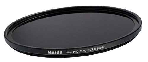 HAIDA Slim Graufilter PRO II MC (mehrschichtvergütet) ND1000x 77mm - Schlanke Fassung + Cap mit Innengriff von Haida