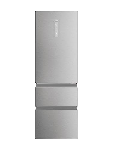 Haier 3D 60 SERIE 5 HTW5618DNMG Kühl-Gefrierkombination/Total No Frost/Smart hON-App/Easy Access Gefrierschubladen bis zu 30% sparen/MyZone Pro/XXL Nutzinhalt / 35 db(A) / Edelstahlfront von Haier