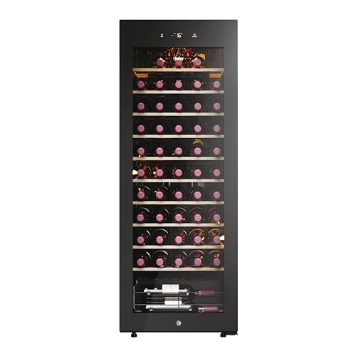 Haier HWS58GGH1 Weinklimaschrank 50 SERIE 3 / Anzahl Flaschen max. 58/1 Zone/WiFi & hOn-App/Vibrationsarmer Kompressor/UV-undurchlässige Glastür / 10 Holzablagen/LED-Beleuchtung von Haier