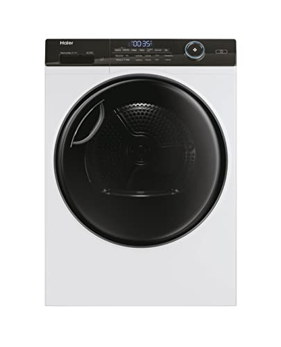 Haier I-PRO SERIE 5 HD90-A3TEAM5 Wärmepumpentrockner / 9 kg/A+++ / Smart Home: Wi-Fi & hOn App/Inverter-Motor / 3 Trockenstufen wählbar/Edelstahltrommel/I-Refresh Dampfprogramm von Haier