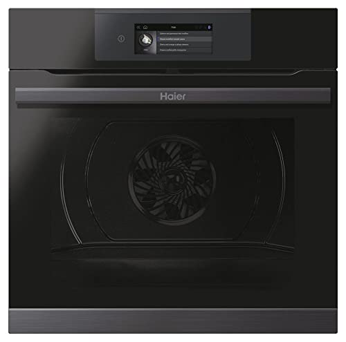 Haier I-TOUCH SERIE 4 HWO60SM5T9BHD Einbaubackofen/Nische 60 cm/Wi-Fi Funktion/Pyrolyse-Reinigung / 14 Funktionen, Schwarz von Haier